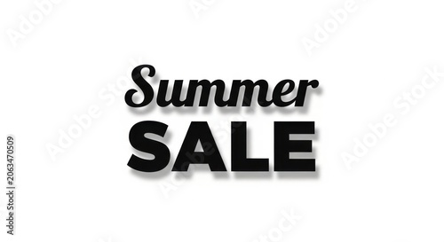 Summer sale text isolated on white background