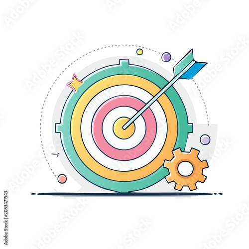 Target with Arrow and Gear Icon