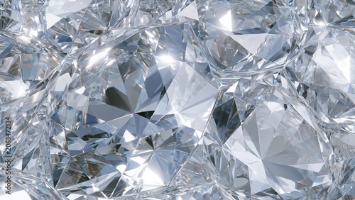 Silver metallic crystal reflective texture background