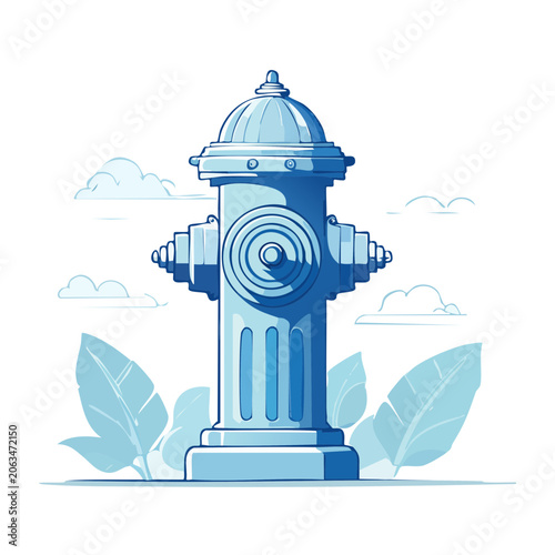 Flat design lighthouse with waves and sky