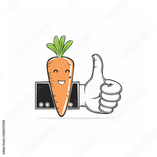 Flat design plant pot with smiley face and watering can