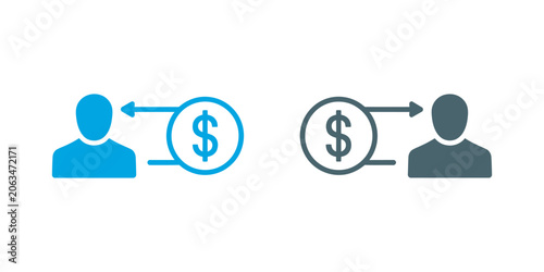 Konstfotografi Borrower Icon Multiple Style Vector with Financial Customer Credit Application a