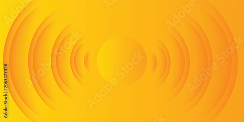 Schilderij op canvas Abstract yellow and orange curve circle layer overlapping background