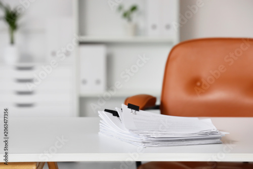 Stack of business documents...