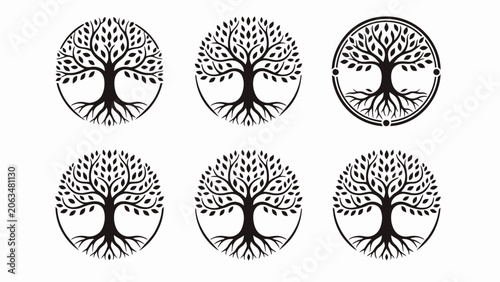 Fotografie Tree of Life Icons - Circle Designs