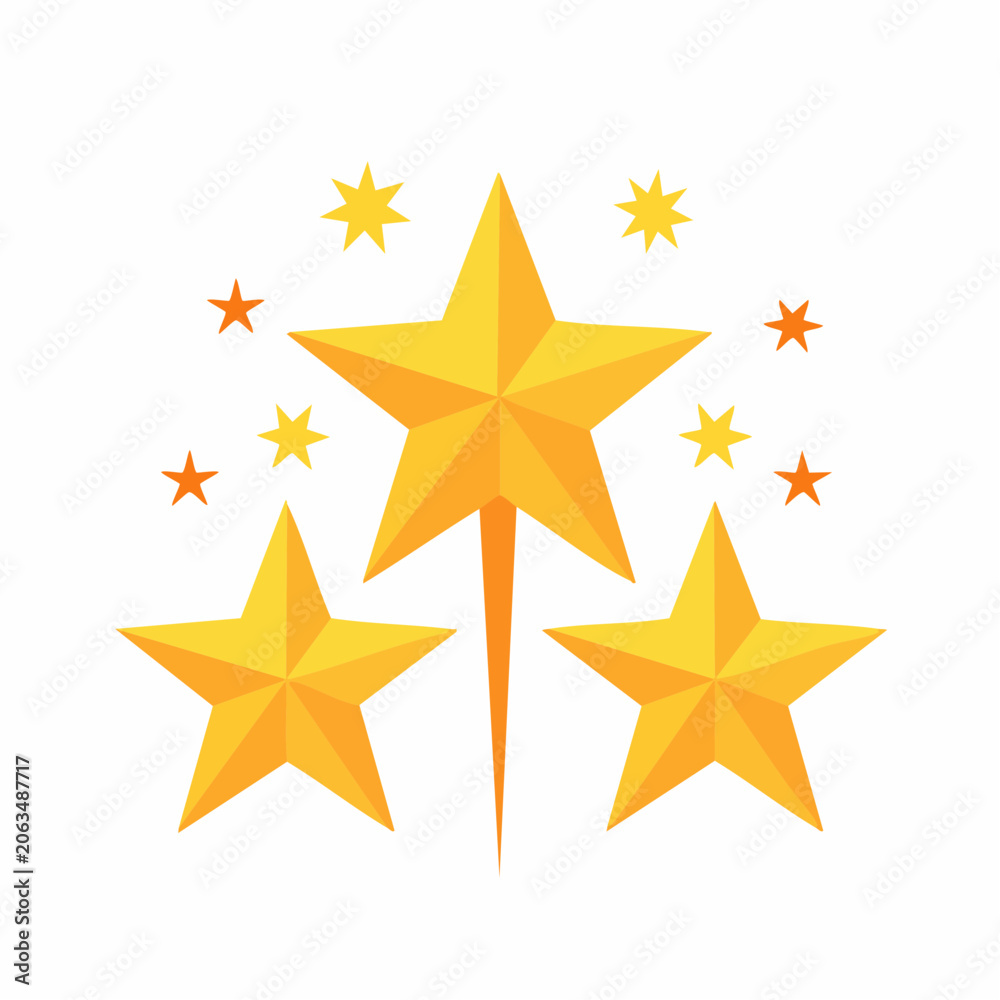 Fototapeta premium Golden Stars Illustration