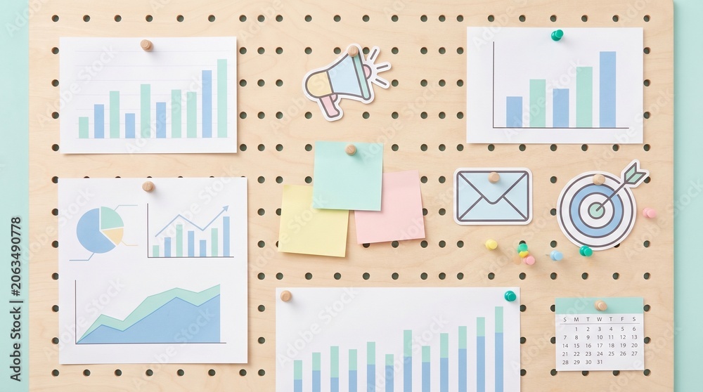 Fototapeta premium Business strategy and planning concept board