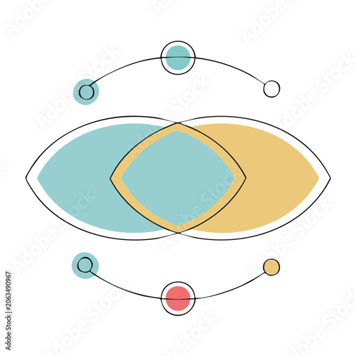 Flat design Venn diagram with three overlapping circles
