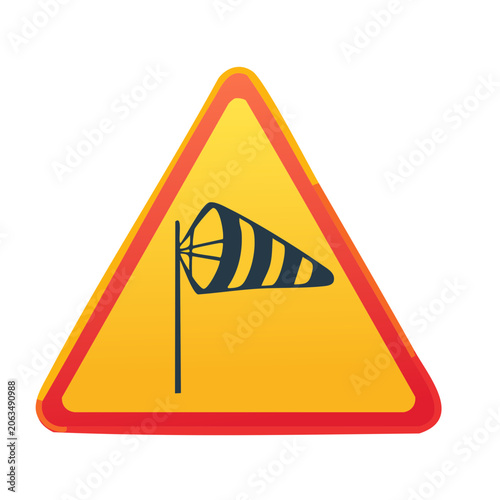 Flat design warning sign with exclamation mark
