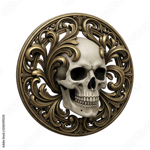 Ornate Skull Medallion