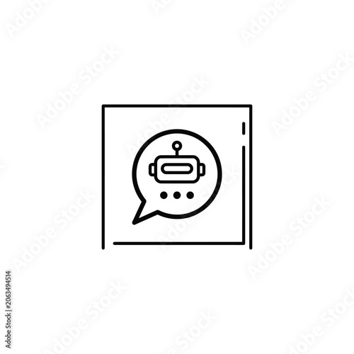 Robot chat icon in a square