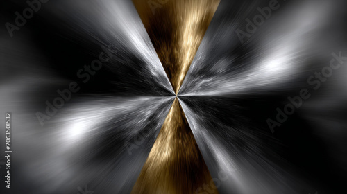 Abstract background metallic gold black grey light dark shiny texture creating dynamic powerful visual. modern graphic art evoking sense of futuristic energy and sophisticated luxury