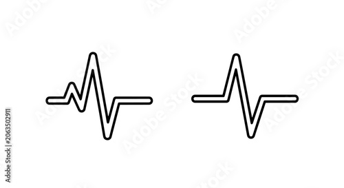 Foto Heartbeat pulse ekg rhythm line icons with heartbeat