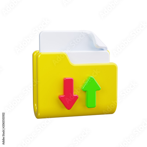 Data transfer 3d render icons