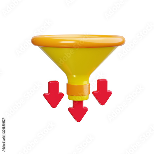 Funnel 3d render icons