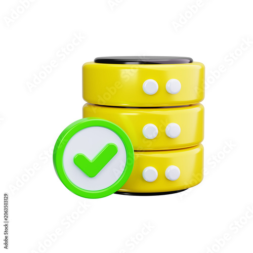 Database 3d render icons