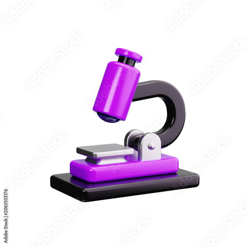 Microscope 3d render icons