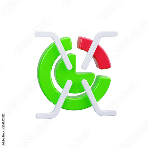 Pie chart 3d render icons