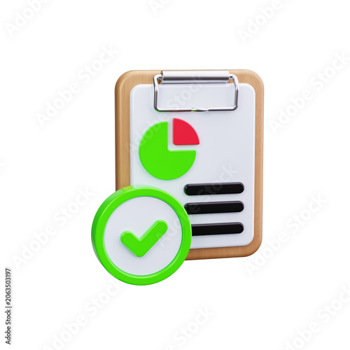 Report document 3d render icons