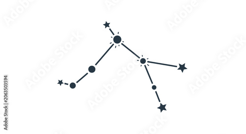 Foto Celestial Constellation Pattern: Stars and Dots on White Background