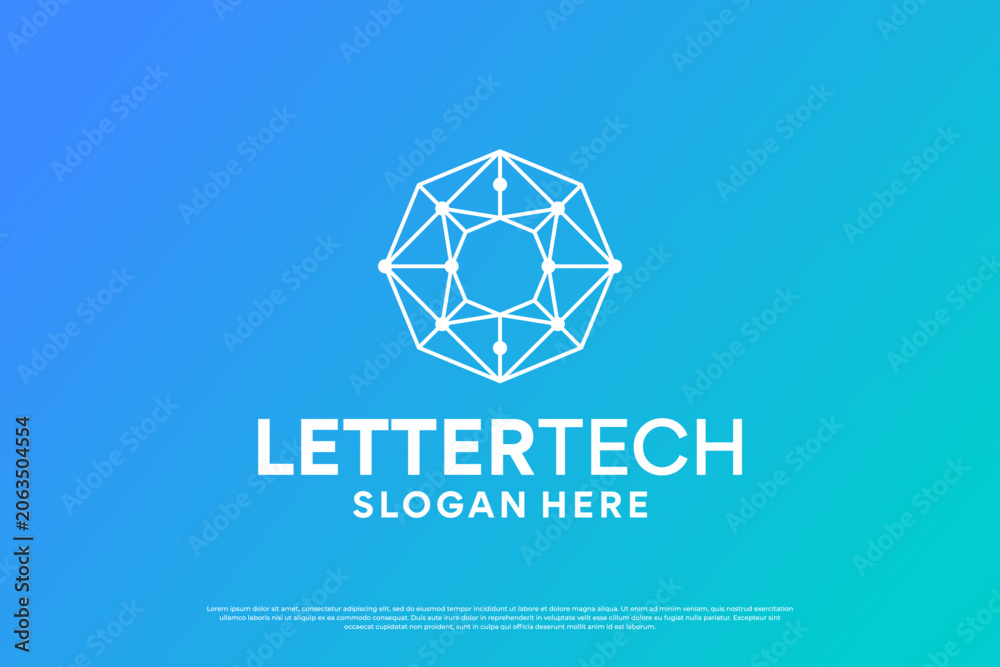 Fototapeta premium Letter O Logo Design. Modern Technology Initial Letter O Logo Template.