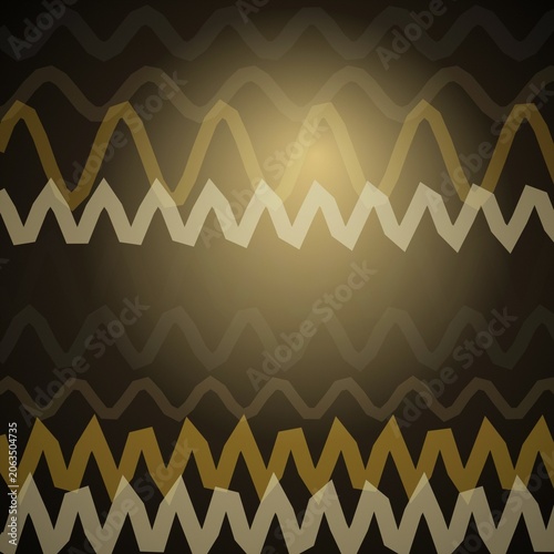 Seamless gold zigzag geometric pattern on dark background