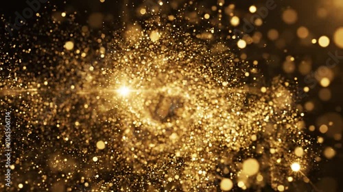 Golden Sparkles on Black Background.