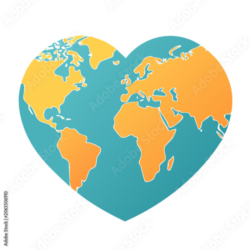 Flat design world map vector