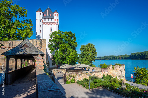 Photos Medieval Electoral Castle Tower and Stone Fortifications Along the Rhine River i
