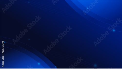 Abstract Blue Technology Background with Soft Curves and Subtle Glowing Particles