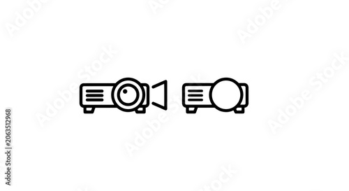 Quadro su tela Digital projector icons for presentation media with hardware