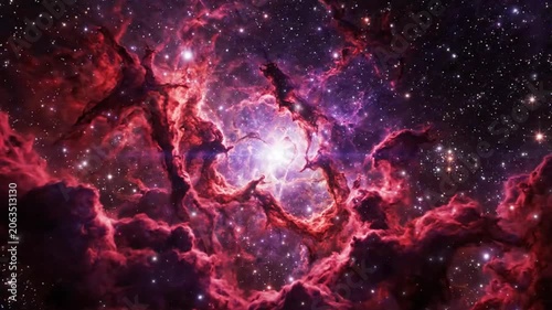Vibrant nebula in deep space cosmos.