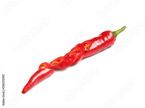 Chopped hot chili pepper on...