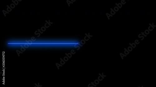 Blue Neon Laser Light Sweep Animation on Black Background – Futuristic Energy Line Motion Graphic