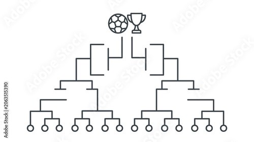 Detailed soccer tournament bracket diagram for major championships.