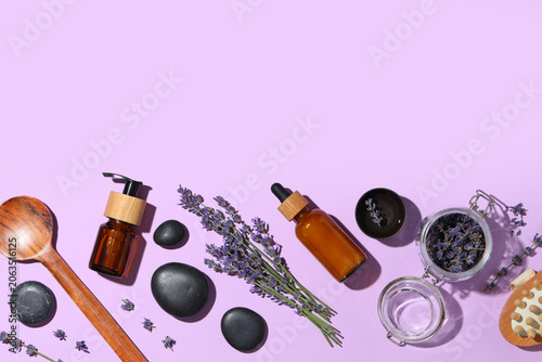 Bottles of lavender essenti...