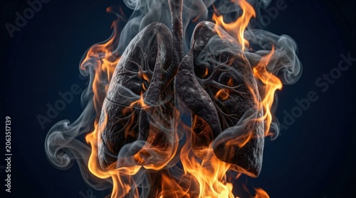 Pair human lungs which are shown Pulmonary Tuberculosis: Both lung infiltrate caused by Mycobacterium tuberculosis infection