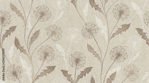 Canvastavla Elegant Botanical Floral Wallpaper Pattern Design.