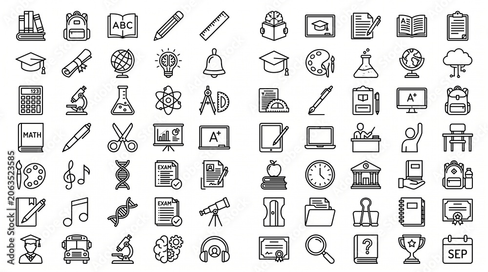 Comprehensive collection of school and education themed hand drawn sketch icons with education sketches learning classroom stationery knowledge academic supplies handwritten university