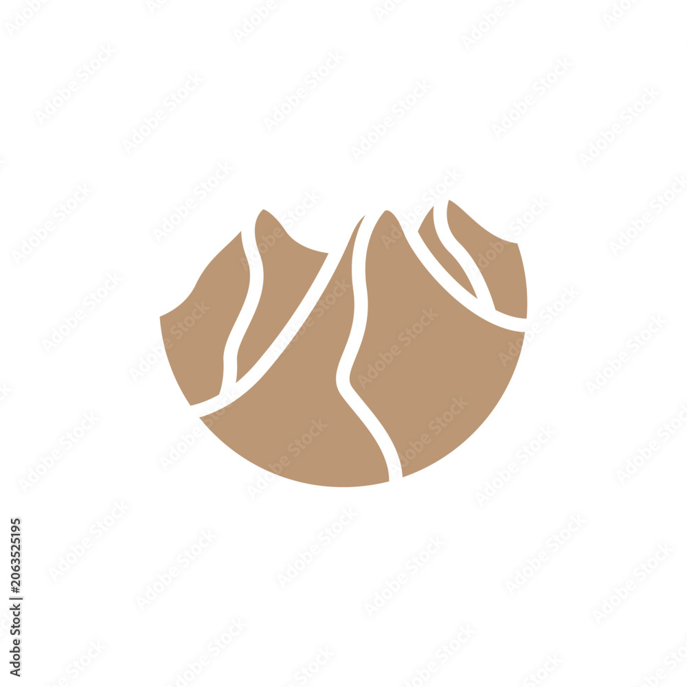 Fototapeta premium Sahara logo template concept, simple modern Sahara mountain view, suitable for brands with a minimalist aesthetic concept.