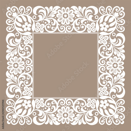 Vintage frame floral ornaments design elements of corners frame border
