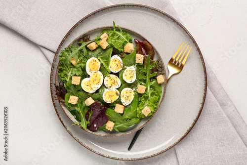 Plate of healthy green sala...