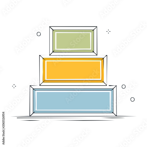 Stacked Gift Boxes in Flat Design Style