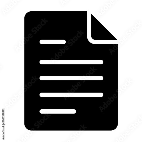 letter document black solid illustration