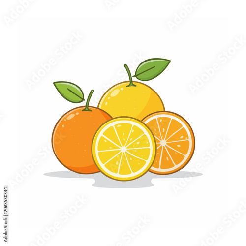 Flat design orange with bicycle and leaf