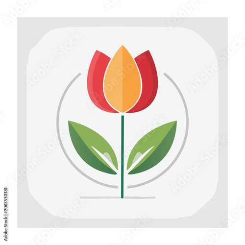 Flat design sunflower vector icon