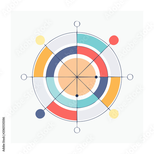 Flat design target with concentric circles