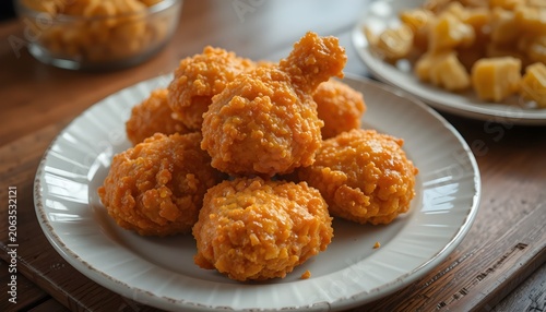 Crispy Fried Chicken with Golden Crunchy Texture on Plate