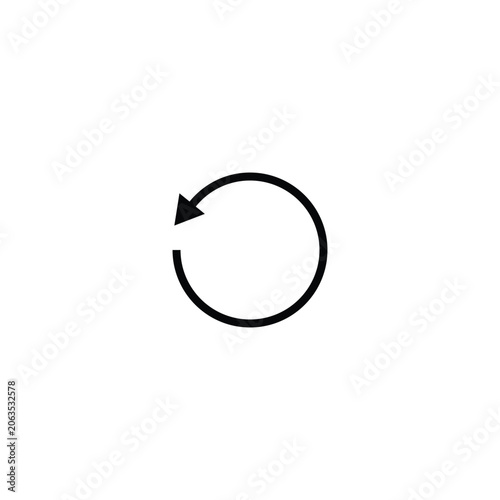Black circular arrow pointing counterclockwise, minimal black arrow counterclockwise direction black circle