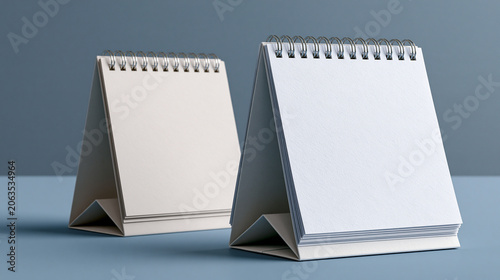 Two Standing Flip Calendars with Empty Pages Mockup
